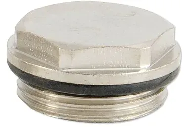 Blindstopfen 3/4'' - Messing vernickelt - mit O-Ring selbstdichtend