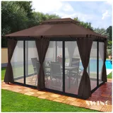 Swing&Harmonie Minzo Pavillon 3 x 4 m inkl. Seitenwände Braun