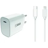 2GO Netz-Ladeset Power Delivery weiß Lightning 1x USB Type C - Weiß