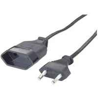 GAO 145605092 Strom Verlängerungskabel Schwarz 2.00 m H03VVH2-F 2X 0,75 mm2