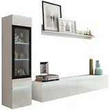 P & B Wohnwand Vera, | WEISS Hochglanz,