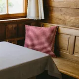 texpot Landhaus Kissenbezug 80 x 80 cm Reissverschluss rotes Karo Kissenhülle