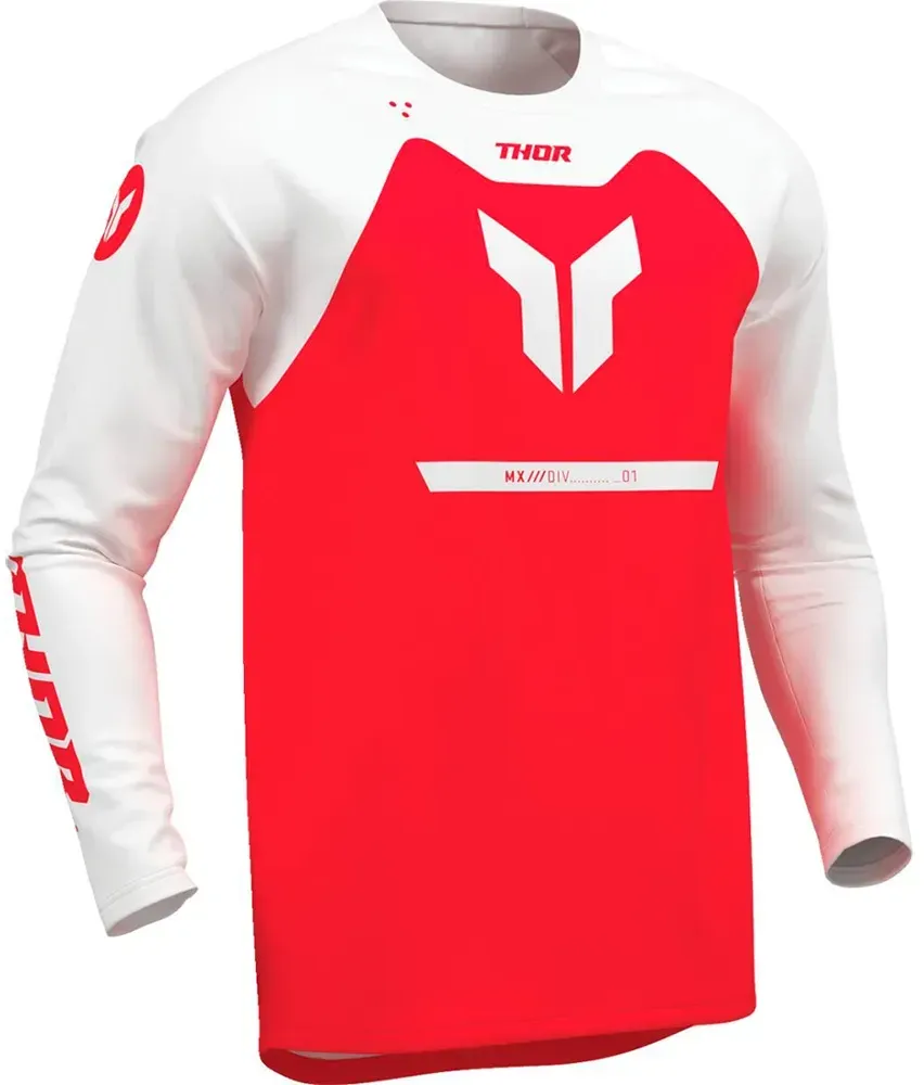 Thor Ridemode Menace Langarm-trikot - Red / White - L