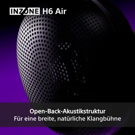 Sony INZONE H6 Air – kabelgebundenes Open-Back-Gaming-Headset – 360 Spatial Sound leichtes 199-g-Design, abnehmbares Bügelmikrofon,