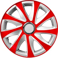 NRM Radkappen DRIFT Extra, Rot/Silber 14" Zoll. (4 x Universal Radzierblenden/Radkappen)
