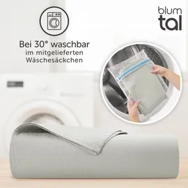 Blumtal Kühldecke 150x200 cm - Bambus Sommerdecke für Sofa - Bett, atmungsaktiv & kühlend – Hellgrau, ideal als Reisedecke- Hellgrau - Hellgrau