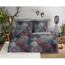 HIP Makenna Mandala Grau/Rot 155 x 220 cm + 2 x 80 x 80 cm
