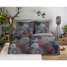 HIP Makenna Mandala Grau/Rot 155 x 220 cm + 2 x 80 x 80 cm
