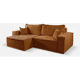 kaiser möbel L-förmiges Bohoo-Ecksofa mit Schlaffunktion Ziegel Links