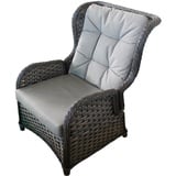 Comfort verstellbar Relaxsessel Flachrattan Ohrensessel Rattansessel + Polster