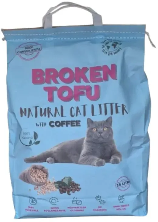 Broken Tofu 15 l – natürliche Katzenstreu