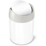 simplehuman Mini-Abfalleimer | Edelstahl weiß