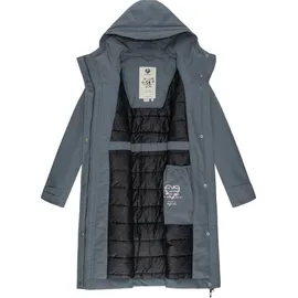 Ragwear Damen, Langer wasserdichter Parka mit Schlüsselanhänger Refutura Remake Grey Gr. 3XL - 3XL