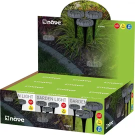 NÄVE Solarleuchte Kunststoff Ø 12 cm x 12,5 cm 3er Set grau