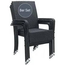 Juskys Yoro Stapelstuhl 8 St. 55 x 70 x 106 cm schwarz