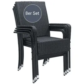 Juskys Yoro Stapelstuhl 8 St. 55 x 70 x 106 cm schwarz