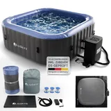 Juskys® Whirlpool SpaLuxe – 130 Sprudeldüsen, 2400W Heizung, 910L Volumen - Grau / Blau