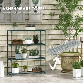 Outsunny Blumenständer Stahl, 89L x 28B x 107H cm