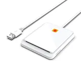 Multifunktions-Kartenleser Hot-Swap-fähiger Dual-Kartensteckplatz mit Anti-Rutsch-Pad Steuererklärung CAC Intelligente Identifikation SIM/ID-Kart... - Weiß