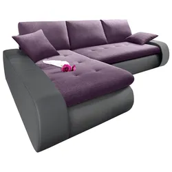 Ecksofa TRENDMANUFAKTUR "Indie, L-Form", lila (grau, brombeer), B:269cm H:86cm T:169cm, Sofas, wahlweise XL oder XXL