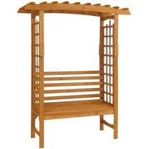 Mendler Rosenbogen mit Sitzbank HWC-Q21, Gartenbogen Rankhilfe Bank Gartenbank Holz FSC®-zertifiziert 201x160x60cm ~ natur
