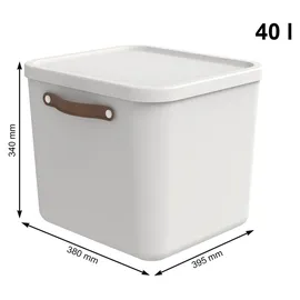 Rotho Maloja Aufbewahrungsbox 39,5 x 38,0 x 34,0 cm 2-tlg. weiß