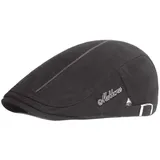 QICHEN Barett Herren Baumwolle Schirmmütze irisch Schiebermütze Flatcap Baskenmütze (Schwarz) - 55-60