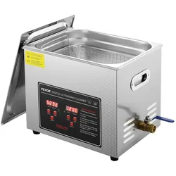 VEVOR Ultraschallreiniger Ultraschall Edelstahl-Reinigungsgerät 300 W, 10 L Ultraschallreinigungsgerät mit Digitaler Anzeige 0-30 Min, Reinigung Ultraschall für Schmuck, Brillen, Uhren usw.