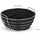 Relaxdays Brotkorb Metall, mit Stoffeinsatz, rund, Frühstückskorb für Brot & Brötchen, Ø 23 cm, schwarz