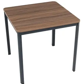 mades Schreibtisch Nova, 80x80x75 cm, Nussbaum, Nachbildung/anthrazit - Grau