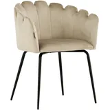 Livetastic Stuhl, Schwarz, Beige, Metall, Textil, zylindrisch, 52x76.5x51 cm, Stühle
