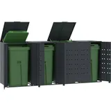 vidaXL Mülltonnenbox für 4 Tonnen Anthrazit 276x79x117 cm Stahl
