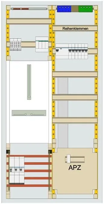 ABB Striebel&John Zählerschrank Typ 26.1, 1xFI, 6xLS, 1xSLS 35A