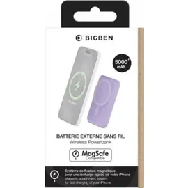 Bigben Connected MS10WPB5000MAHLV, 5000 mAh, Kabelloses Aufladen, Violett - Violett