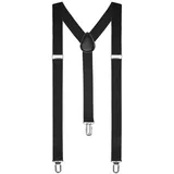 Boolavard Hosenträger Herren Damen Hosen Träger Y Form Style Clips Schmal Neon Bunt Farbig (1. Schwarz) - 150 - 190 cm