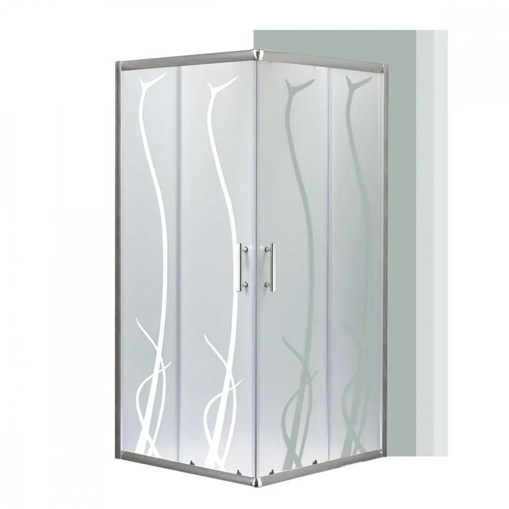 Spirit BAMBOO 80x80 quadratische Duschkabine ohne Duschwanne
