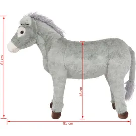vidaXL Plüschtier Esel Grau XXL