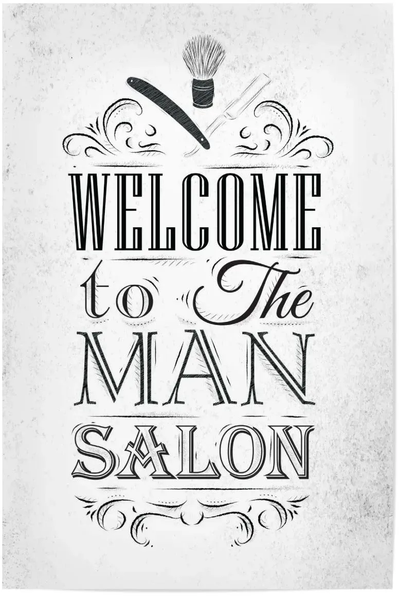 artboxONE Poster 90x60 cm Typografie Barber Shop I hochwertiger Design Kunstdruck - Bild Barber Barbershop bart