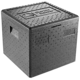 Thermohauser EPP-Thermobox Pizza schwarz mit Deckel 37,5 Liter - 41 x 41 x 36 cm - Pizzabox für Lieferservice