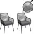 Mendler 2er-Set Gartenstuhl HWC-O12 Polyester anthrazit