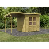 Karibu Merseburg 4 2,12 x 2,14 m natur inkl. Anbau