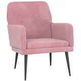 vidaXL Einzelsessel Samt 62 x 79 x 79 cm rosa