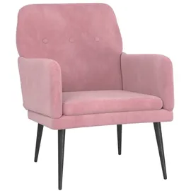 vidaXL Einzelsessel Samt 62 x 79 x 79 cm rosa