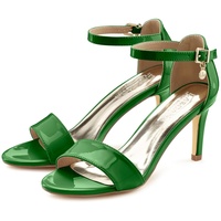LASCANA High-Heel-Sandalette im zeitlosen Design, Riemchensandalette VEGAN Gr. 38, grün , 99826618-38