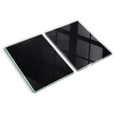 Tulup Herdabdeckplatte 2-tlg. ESG gehärtetes Glas 40 x 52 cm Schwarz
