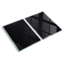 Tulup Herdabdeckplatte 2-tlg. ESG gehärtetes Glas 40 x 52 cm Schwarz