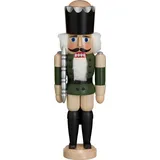 Seiffener Volkskunst Nussknacker König 29 cm grün