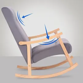 CLP Schaukelstuhl Saltillo Samt natura/grau