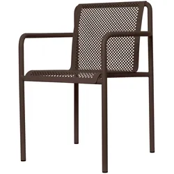 Ferm Living - Dapple Gartenarmlehnstuhl, dark chocolate