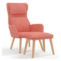 vidaXL Relaxsessel Samt 77 x 98 x 77 cm Rosa mit Hocker